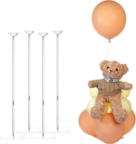 Miniatura 7 de TEKXYZ Soportes de globos de acrílico transparente para mesa, altura ajustable de 15.75 pulgadas, 23.6 pulgadas, 31.5 pulgadas, centros de mesa