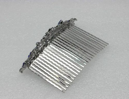 Miniatura 5 de Faship Hermoso peine de pelo floral de cristal de diamantes de imitación negro