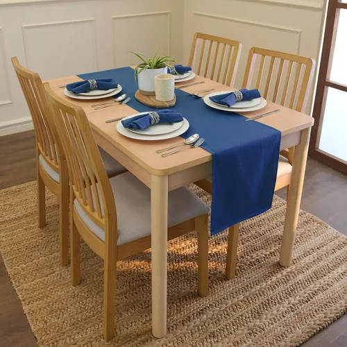 Miniatura 5 de Encasa XO Juego de 12 servilletas de tela color azul cobalto, 17 x 17 pulgadas, servilletas de cena de algodón de color sólido, servilletas de boda