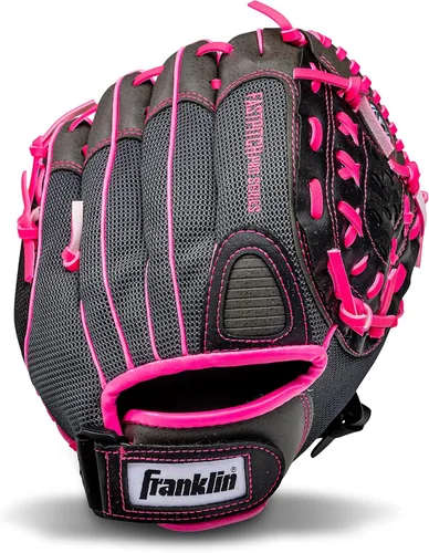 Franklin Sports Fastpitch Softball Gloves - Windmill Adult + Youth Fielding Gloves - 11" or 12" - Pink + Green Rosa