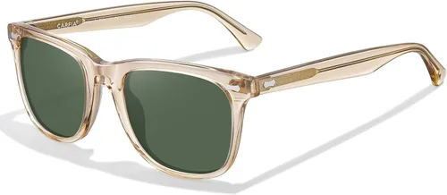 CARFIA Lentes de sol polarizados cuadrados para hombre, protección UV400, acetato retro, hechos a mano, hechos a mano