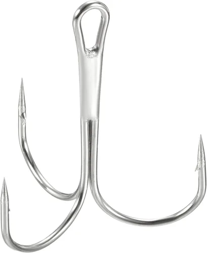 Miniatura 24 de PATIKIL Anzuelos de pescado agudos de acero al carbono, gancho de curva redondo afilado Gancho de púas triple para agua dulce y salada Blanco