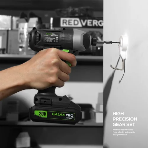 Miniatura 4 de GALAX PRO Impact Driver - Controlador inalámbrico hexagonal de iones de litio de 20 V de 1/4 pulgadas con luz de trabajo LED, 6 puntas