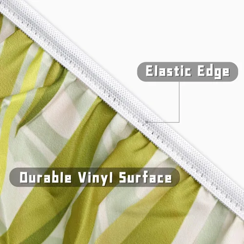 Miniatura 4 de Round Tablecloth Palm Flowers Fitted Tablecloth with Elastic Round Outdoor Tablecloths for Tables Waterproof Reusable Table Cover for Indoor and