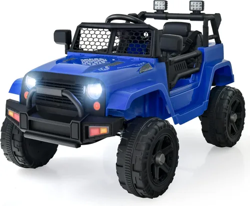Miniatura 14 de OLAKIDS Camión de paseo para niños, vehículo eléctrico de 12 V con control remoto, juguete a batería para niños pequeños con 2 velocidades, Negro