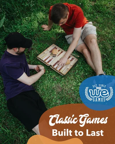 Miniatura 9 de WE Games Tablero de backgammon con estilo de mapa magnético y correa de transporte, juegos de mesa para adultos, juegos de viaje