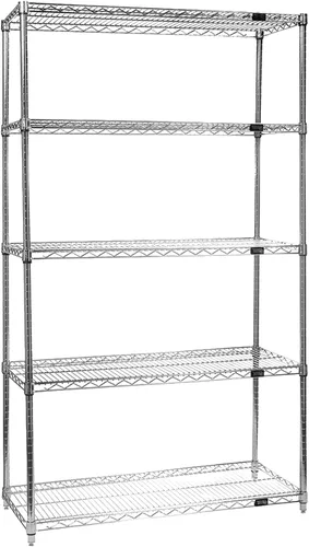 Miniatura 17 de Quantum Storage Systems kit para principiantes para unidad de librero de 4 niveles, de 54 pulgadas de alto, en alambre, con acabado en cromado