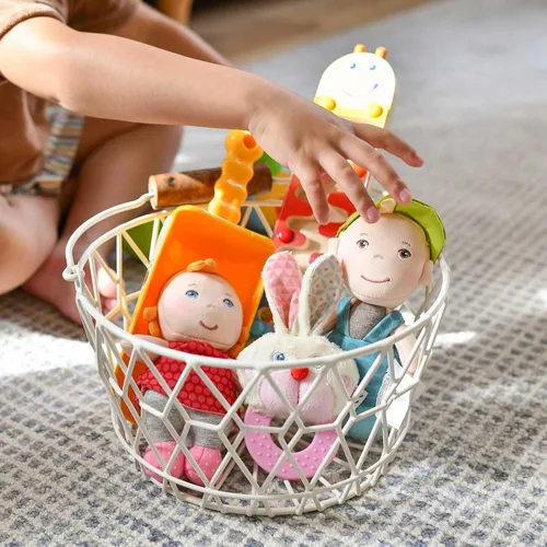 Miniatura 7 de HABA Juguete de mordedor y agarre de conejito – Primer relleno sensorial de cesta de Pascua y conejo de Pascua juguete de dentición para bebés de 6