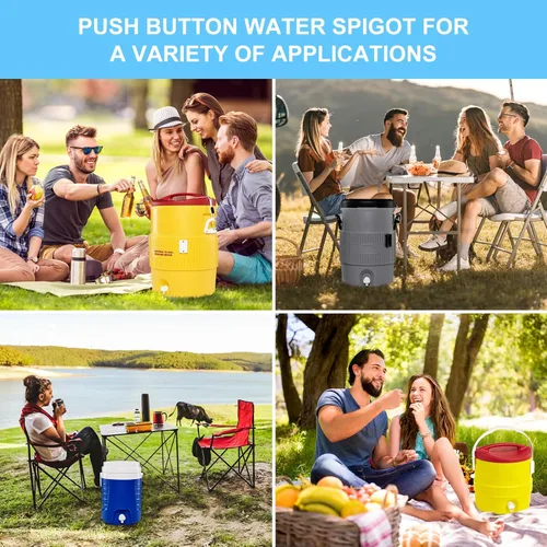 Miniatura 6 de 5 piezas de repuesto de espiga de agua con botón pulsador, compatible con enfriadores de bebidas Igloo de 2, 3, 5 y 10 galones, piezas de repuesto