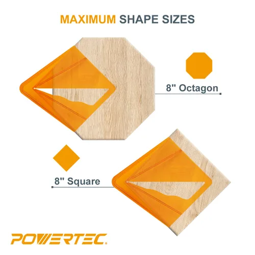 Miniatura 6 de POWERTEC Herramienta Buscadora de Centro de Plástico para Cuadrado de 8 pulgadas, Redondo, Octágono y Hexágono de 5-3/4 pulgadas, Herramientas