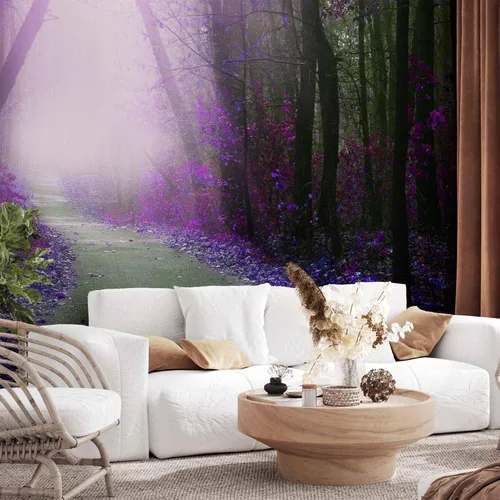 Miniatura 2 de artgeist Mural de pared premium Bosque púrpura, 79 x 55 pulgadas, papel tapiz no tejido, decoración de pared de vellón, impresión fotográfica