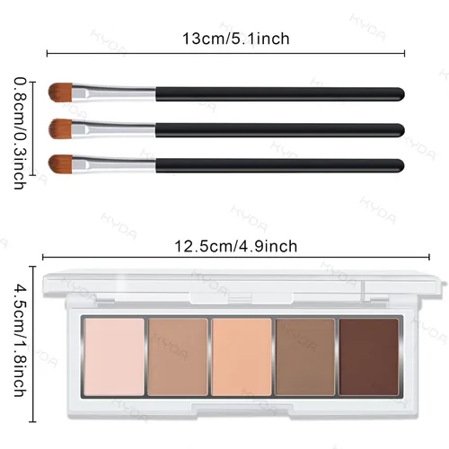 Miniatura 7 de KYDA Paleta de sombra de ojos Netural Nude de 5 colores con pincel, sombra de ojos marrón mate, paleta de ojos mate, regalo de maquillaje de ojos