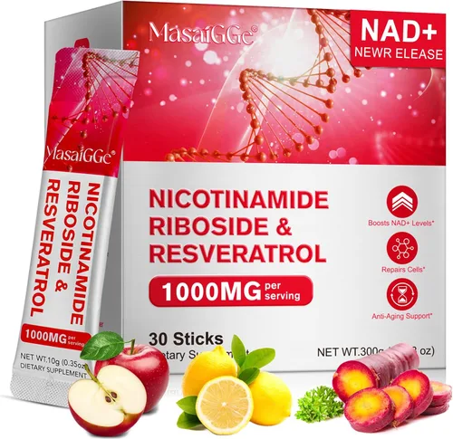 Paquetes de suplemento líquido NAD+, 30 unidades, ribósido y resveratrol de nicotinamida premium, aumenta la energía celular y el envejecimiento