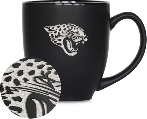 Miniatura 19 de Rico Industries Taza Bistro Mate Negra de Fútbol Americano NFL de 15 onzas - Para Bebidas Calientes o Frías - Logotipo del Equipo Grabado para una