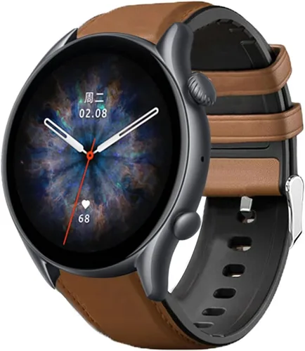 Miniatura 7 de Lamshaw Correa compatible con Amazfit GTR 3 Pro, correa de repuesto de silicona de cuero transpirable compatible con Amazfit GTR 2 / GTR 3 / GTR 3