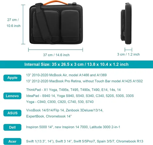 Miniatura 2 de Alfheim Funda para laptop de 14 a 14.2 pulgadas, protección de 360°, impermeable, a prueba de golpes, ligera, para MacBook Air 15, compatible