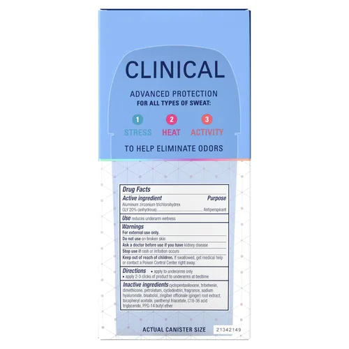 Miniatura 11 de Secret Clinical Strength 100HR - Desodorante antitranspirante sólido suave para mujeres, 3 veces protección contra el estrés con ácido hialurónico