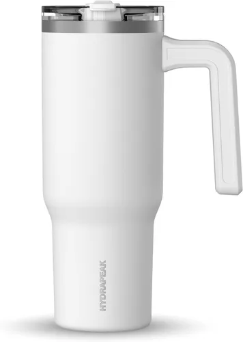 Miniatura 15 de Hydrapeak Voyager Vaso de 40 oz con Asa y Tapa con Pajita Botella de Agua Reutilizable de Acero Inoxidable Taza de Viaje Compatible con Portavasos