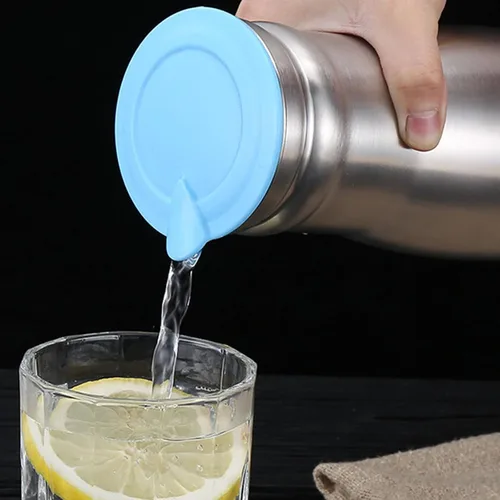 Miniatura 4 de Jarra de agua de acero inoxidable de 1 litro con tapa aislada, jarra de café térmica de acero inoxidable de doble pared al vacío, termo para café
