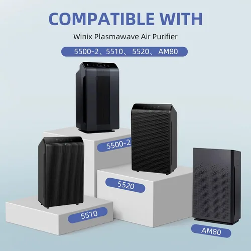 Miniatura 3 de Paquete de 4 filtros H de repuesto de absorción de toxinas HEPA 116130 para purificador de aire Winix 5500-2 Am80 Plasmawave filtro HEPA verdadero