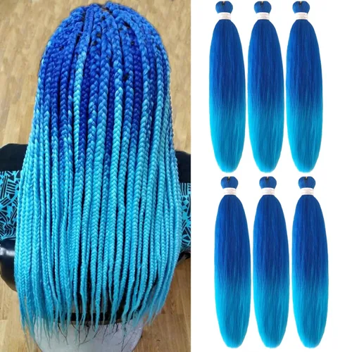 Miniatura 21 de Liang Dian Cabello para hacer trenzas, Cabello estirado para hacer trenzas, 12 pulgadas, 8 paquetes, color ombre púrpura, para sellar en agua
