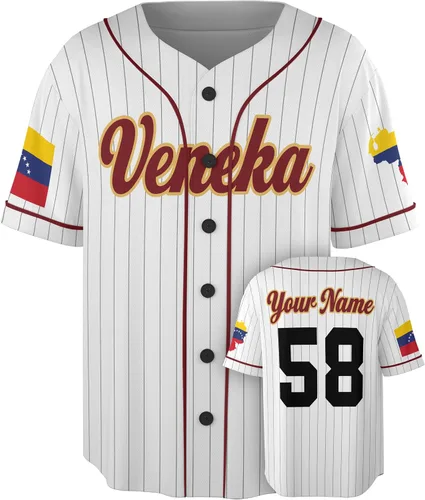 Camiseta de béisbol personalizada de Venezuela - Camisetas deportivas personalizadas del orgullo Veneka con número de nombre, camisas de Beisbol