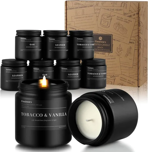 Miniatura 14 de Fissiworx Juego de 2 velas perfumadas de lavanda, cera de soja natural vertida a mano, 60 horas de combustión de larga duración, relaja y alivia