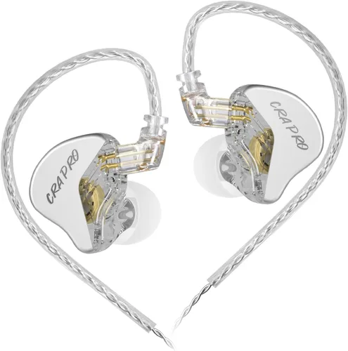 Miniatura 16 de Monitor intrauditivo CCA CRA - Auriculares IEM con controlador dinámico de diafragma ultrafino, auriculares con graves con cable extraíble de 2