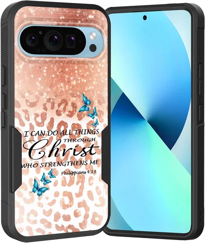 Miniatura 63 de Funda para Pixel 6A, Híbrida de Doble Capa de Servicio Pesado Resistente a Prueba de Golpes PC Duro + Funda Protectora de Silicona Suave para Google