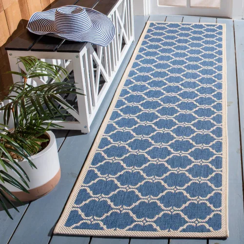Miniatura 14 de SAFAVIEH Alfombra lavable al aire libre Courtyard Collection - 9 x 12 pies, beige y terracota, no desprende pelusa y fácil limpieza, ideal