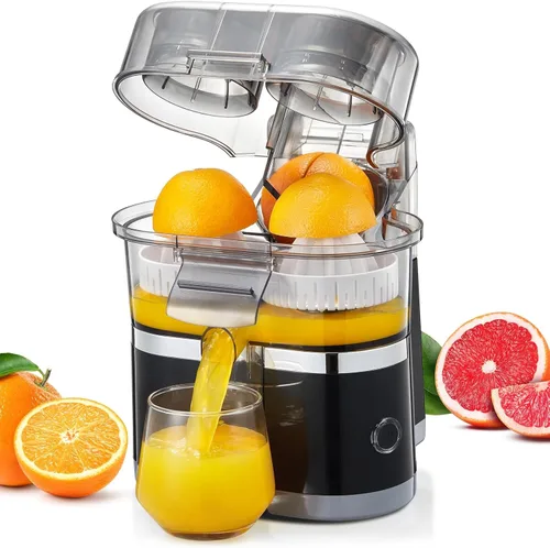 Miniatura 8 de Exprimidor eléctrico de 100 W, máquina de jugo de cítricos doble de 16.9 fl oz con motor potente de 18000 rpm, piezas fáciles de limpiar y aptas