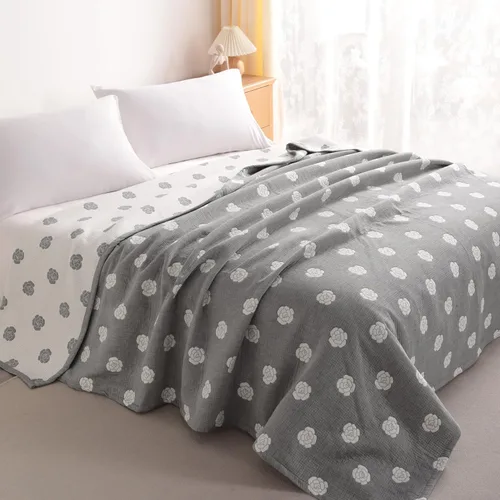 Miniatura 13 de NTBAY - Cobija de muselina y algodón en 3 capas de 106 x 92 pulgadas para cama king, colcha térmica, transpirable, súper suave, teñida en hilo