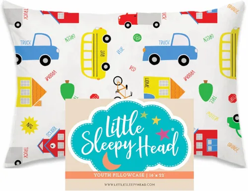 Miniatura 12 de Little Sleepy Head Funda de almohada para niños pequeños, 100% algodón y funda de almohada hipoalergénica para almohada de niños pequeños, funda
