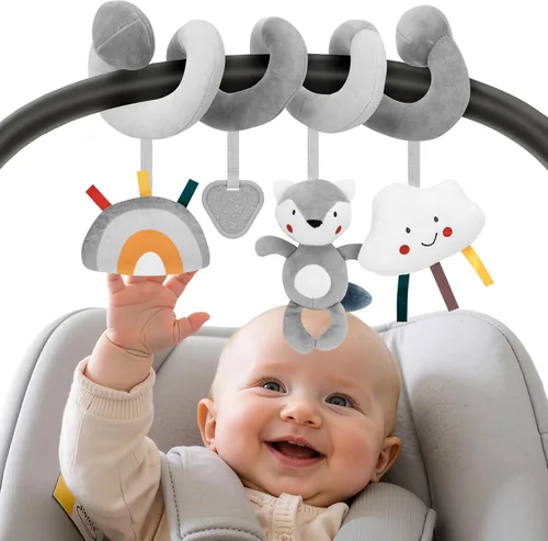 Miniatura 9 de Juguetes de asiento de automóvil para bebés de 0 a 6 meses, versión mejorada, asiento de automóvil en espiral y juguete de actividad de cochecito