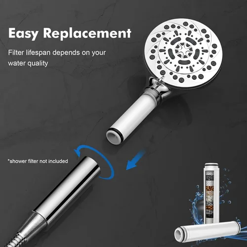 Miniatura 7 de Vatex Filtro de ducha para cabezal de ducha de mano, paquete de 2 filtros de repuesto para cabezal de ducha de mano para agua dura, elimina cloro