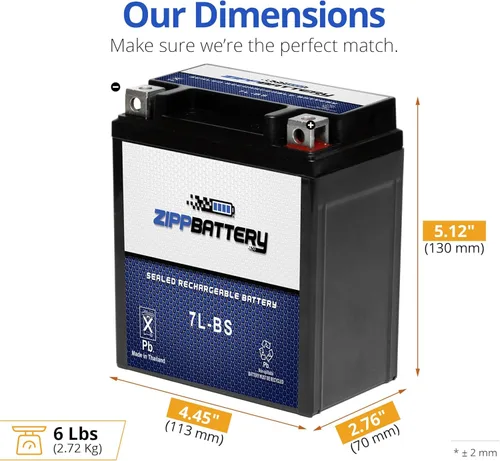 Miniatura 2 de Batería de motocicleta YTX7L-BS de alto rendimiento, libre de mantenimiento, sellada con AGM