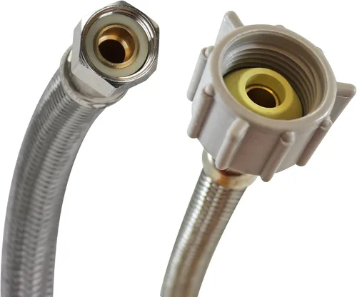 Miniatura 8 de Fluidmaster B1T06 - Conector de inodoro de acero inoxidable trenzado, rosca de compresión hembra de 3/8 x rosca hembra de 7/8, 6 pulgadas de longitud