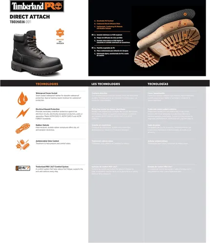 Miniatura 7 de Timberland PRO Men's Direct Attach 6 Inch Soft Toe Insulated Waterproof 6 WP INS 200g