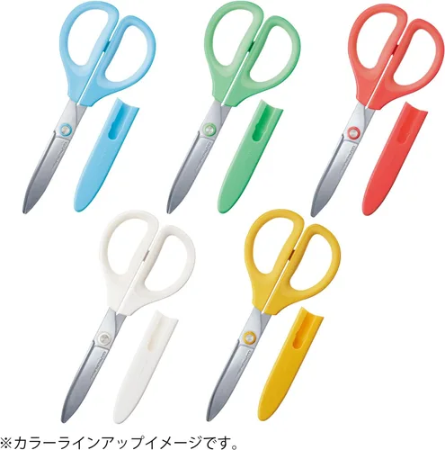 Miniatura 7 de Tijeras sin pegamento Kokuyo Saxa, blancas, hoja 3D, empuñadura simétrica para diestros y zurdos, con tapa de seguridad, importadas de Japón Blanco