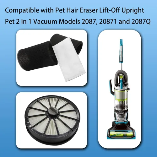 Miniatura 2 de Filtro 2087 compatible con Bissell Serie 2087 Borrador de pelo de mascotas Aspiradora vertical 2087 20872 20874 20878 2087Q 2087R