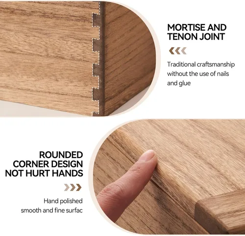 Miniatura 4 de KIRIGEN Caja de Almacenamiento de Madera con Tapa - Cajas Decorativas para Manualidades, Costura, Recuerdos, Memoria - Caja de Almacenamiento