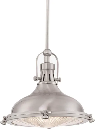 Luz colgante con lente de Fresnel Revel Beacon 11", acabado de níquel cepillado, RV-CP615-504-BN, 60.00watts