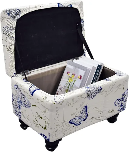 Miniatura 25 de FUANGUI Funda para Otomán Elástica de Almacenamiento Funda para Banco Otomán Impresa Plegable Banco de Almacenamiento Funda para Otomán Reposapiés