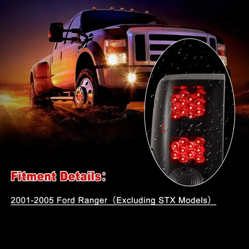 Miniatura 5 de Luces traseras Nixon Offroad para Ford Ranger 2001 2002 2003 2004 2005, lente ahumada (ahumado), excluyendo los modelos STX Humo