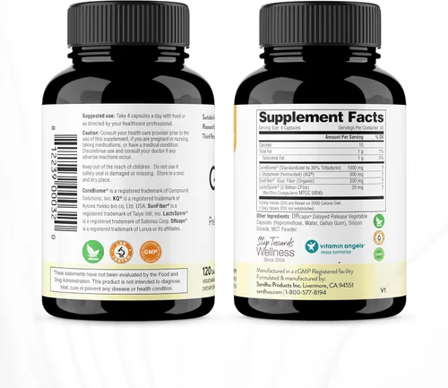 Miniatura 3 de Sandhu's Salud intestinal - Prebióticos, probióticos, postbióticos y L-glutamina Salud digestiva, colon, suplementos probióticos totales 120
