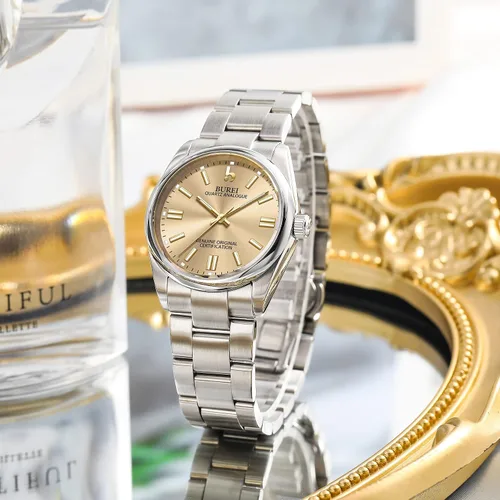 Miniatura 2 de BUREI Couple Watch for Men and Women Dress Minimalist Stainless Steel Watches Waterproof Fashion Watches