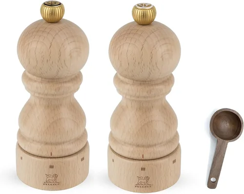 Miniatura 10 de Peugeot Paris u'Select - Molinillo manual de 6 ajustes de madera de haya con cuchara de especias de madera, fabricado en Francia