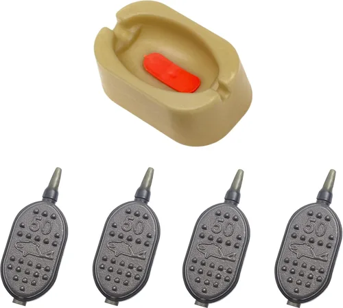 Juego de alimentador de método de pesca de carpa, soporte de cebo de liberación de goma y 4 alimentadores para pesca, 1.76 oz - Equipo de pesca de