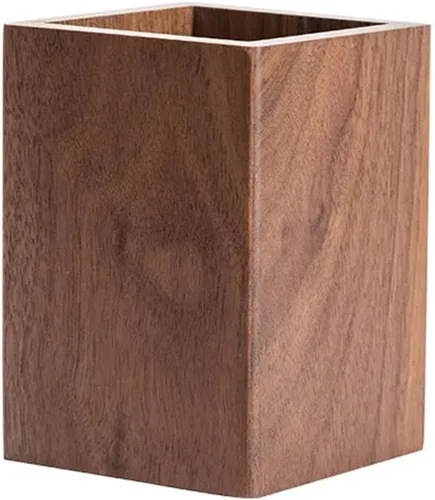 Miniatura 2 de Portalápices de madera para escritorio, soporte multifuncional para almacenamiento de suministros escolares de oficina, organizador de escritorio
