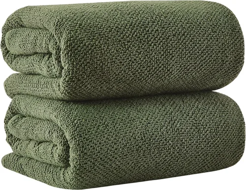 Miniatura 50 de Great Bay Home Toalla de baño blanca – Toalla de baño de gran tamaño 100% algodón de 68 x 35 pulgadas – Absorbente, de secado rápido, toalla de baño